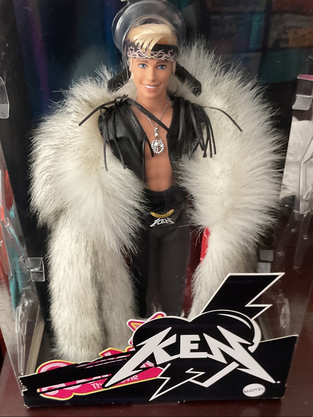 Barbie the Movie Ken doll in Fur Coat Black Fashion Ryan Gosling